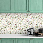 Papier peint autocollant Champs de fraises par Kikki Belle — Décor Imprimé