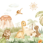 Échantillon de murale autocollante Les petits dinosaures