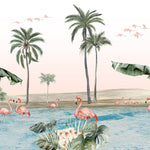 Échantillon de murale autocollante Oasis des flamants - Décor ImpriméÉchantillonsDécor Imprimé