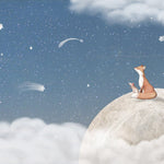 Échantillon de murale autocollante Renard sur la lune - Décor ImpriméÉchantillonsDécor Imprimé