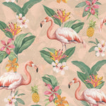 Échantillon de papier peint autocollant Flamants et ananas tropicaux - Décor ImpriméÉchantillonsDécor Imprimé