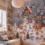 Murale Fête de panda, papier peint panda dans une chambre d'enfant – Décor Imprimé