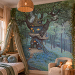 Murale Sommet des Jacinthes, papier peint forêt enchantée dans une chambre d'enfant – Décor Imprimé