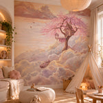 Murale Sur un nuage, papier peint nuage dans une salle de jeux d'enfant – Décor Imprimé