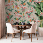 Papier peint autocollant Flamants et ananas tropicaux – Murale par Bloomery Decor, Décor Imprimé (vue 1/12)