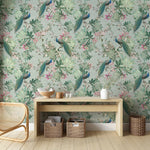 Papier peint autocollant Paons et jardins paradisiaques – Murale par Bloomery Decor, Décor Imprimé (vue 1/8)