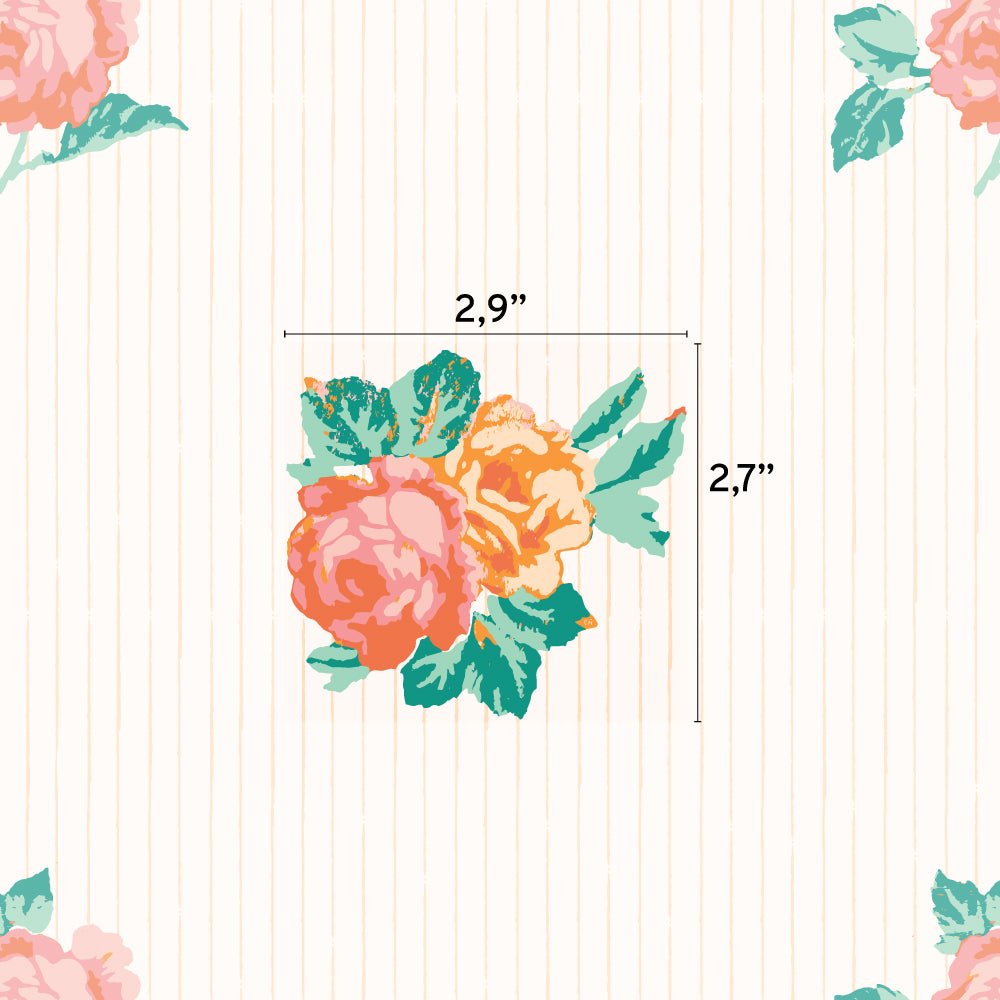 Autocollant Mural Feuilles Et Rose - Noir Mat - Mein-motiv.com (Neuf, Fabrication Allemande)