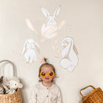 Vintage Rabbits Self-adhesive Wall Decal – Sticker by Mélanie Foster, Décor Imprimé (view 1/3)