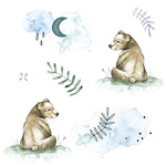 Échantillon de papier peint autocollant L'ours et la lune - Décor ImpriméÉchantillonsDécor Imprimé
