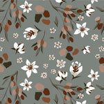 Échantillon de papier peint autocollant Olives et Fleurs - Décor ImpriméÉchantillonsDécor Imprimé