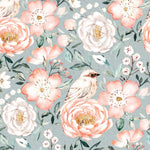 Échantillon de papier peint autocollant Rosiers et pivoines - Décor ImpriméÉchantillonsDécor Imprimé