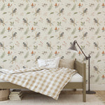 Papier peint autocollant Cardinal et forêt – Murale par Mélanie Foster, Décor Imprimé (vue 1/4)