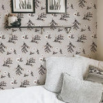 White and Beige Flowers Self-adhesive Wallpaper – Mural by Natasha Prévost, Décor Imprimé (view 1/5)