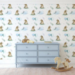 The Bear and the Moon Self-adhesive Wallpaper – Mural by Mélanie Foster, Décor Imprimé (view 1/4)
