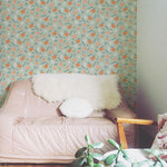 Orange Green Self-adhesive Wallpaper – Mural by Fleur maison, Décor Imprimé (view 1/4)