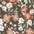Décor Imprimé Échantillon Murale Fleurs roses et feuilles olive Vinyle Lisse